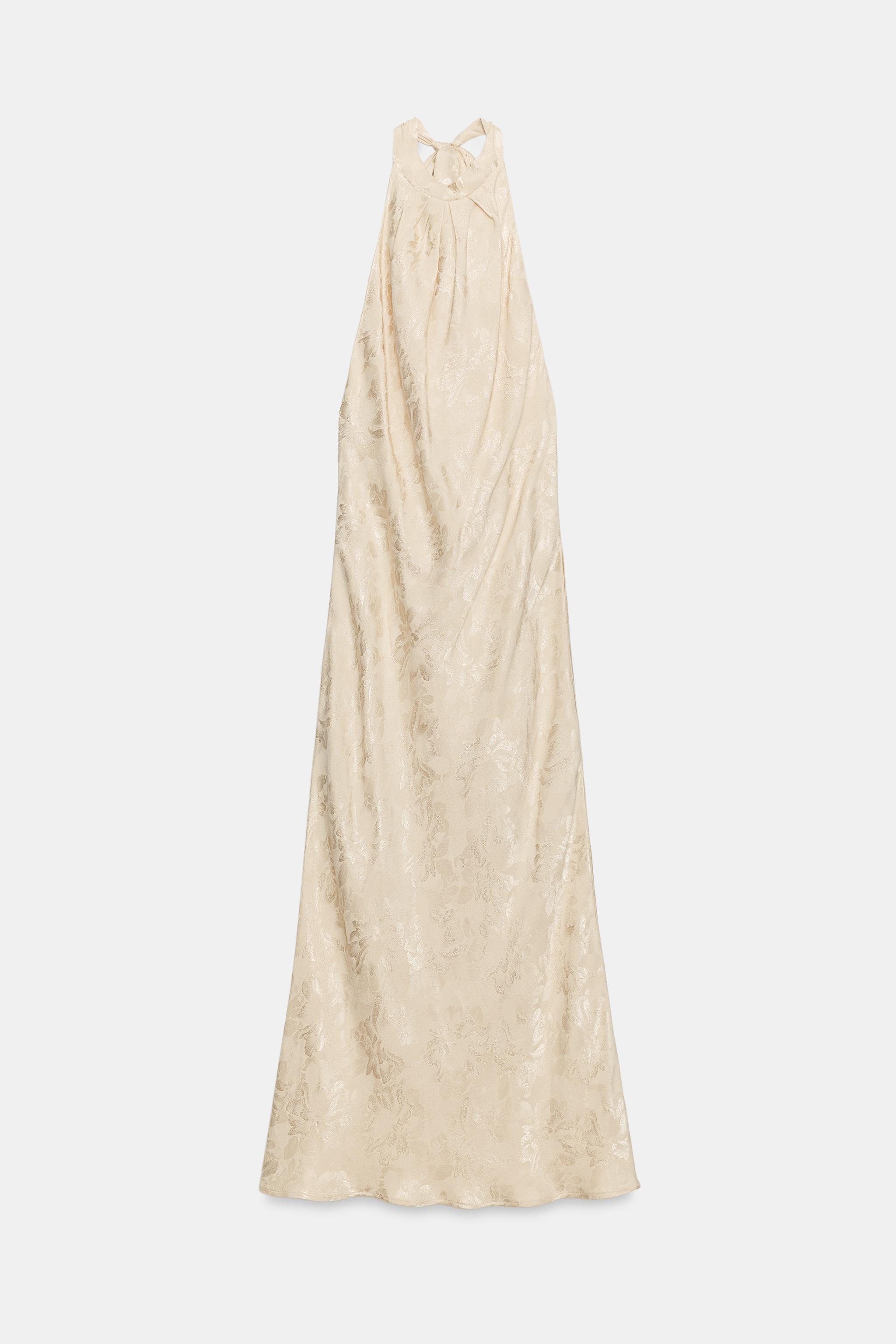 FLORAL JACQUARD MIDI DRESS